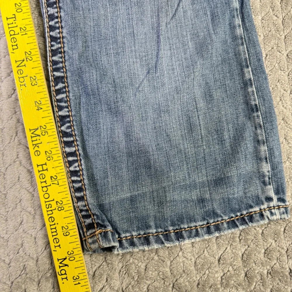 Silver Jeans Zac Relaxed Straight Leg Blue Distressed Denim Mens 34x30
